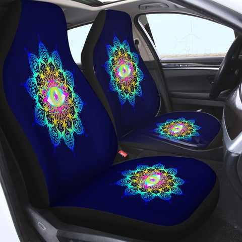 Image of Colorful Magical Eye Dark Blue Theme SWQT6132 Car Seat Covers