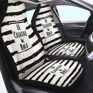 B&W Be Creative Be Bold Typo Star Stripes SWQT6133 Car Seat Covers