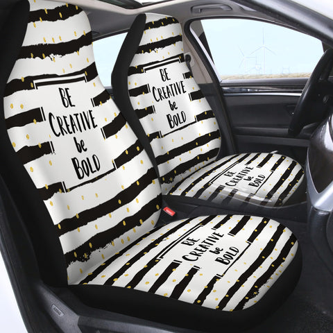 Image of B&W Be Creative Be Bold Typo Star Stripes SWQT6133 Car Seat Covers