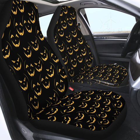 Image of Halloween Pumpskin Black Theme SWQT6201 Car Seat Covers
