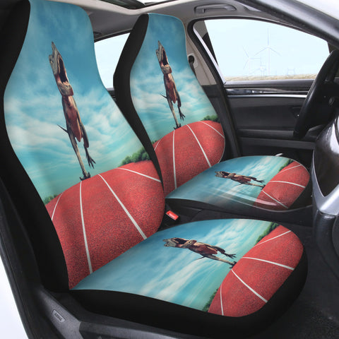 Image of T-Rex Running On The Track SWQT6206 Car Seat Covers