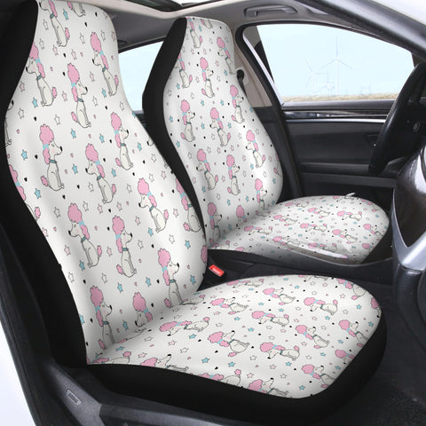 Image of Tiny Royal Dog Collection Pink & White Theme SWQT6209 Car Seat Covers