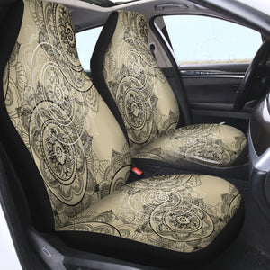 B&W Mandala Beige Theme SWQT6215 Car Seat Covers