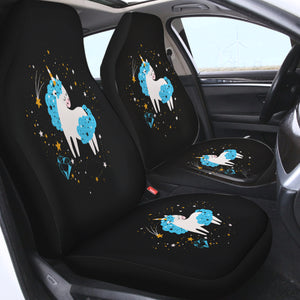 Cute Blue Hair Unicorn Galaxy Theme SWQT6220 Car Seat Covers