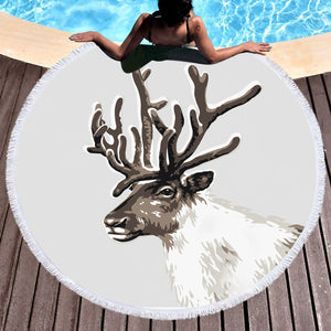White Deer SWST3298 Round Beach Towel