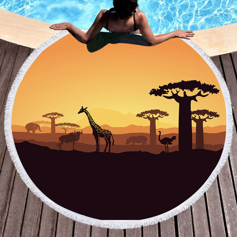 Image of Desert SWST3305 Round Beach Towel