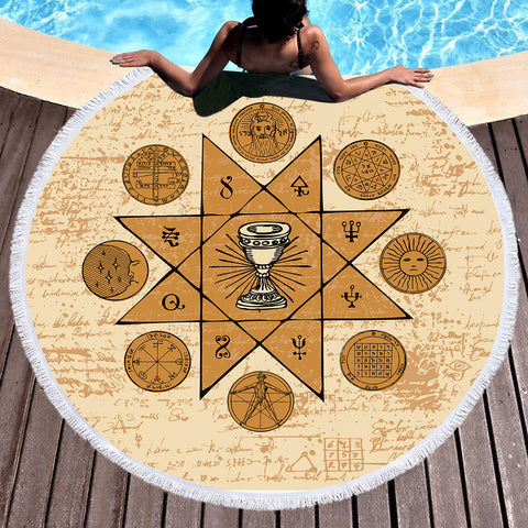 Image of Championship Fighter Cup SWST3312 Round Beach Towel