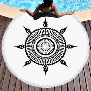 Simple Mandala SWST3314 Round Beach Towel