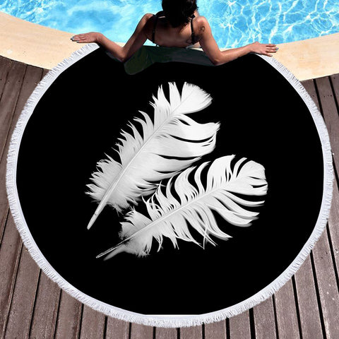 Image of White Feather SWST3317 Round Beach Towel