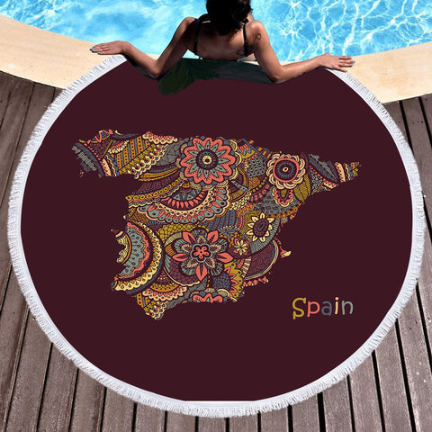 Image of Spain Territory SWST3318 Round Beach Towel