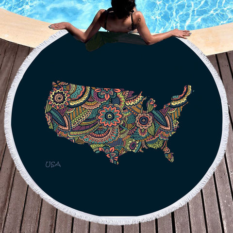 Image of USA Territory SWST3319 Round Beach Towel