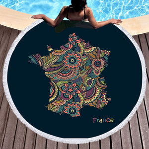 France Territory SWST3320 Round Beach Towel