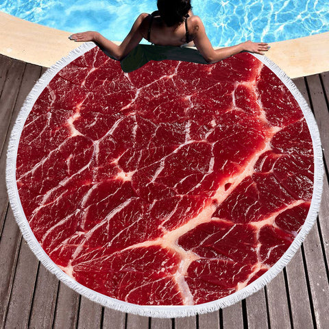 Image of Beef Pattern SWST3326 Round Beach Towel