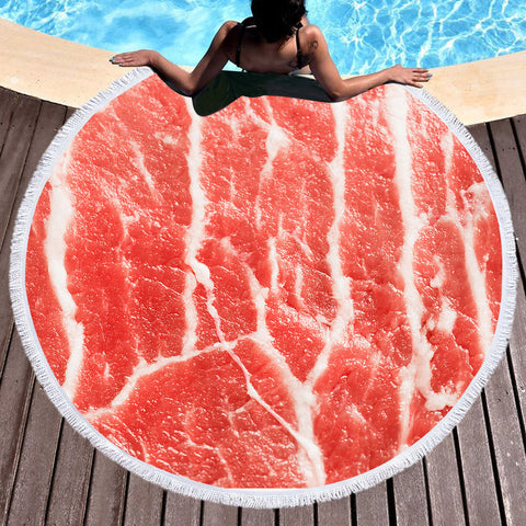 Image of Pork Pattern SWST3327 Round Beach Towel