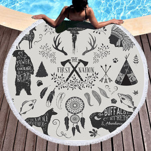 The First Nation SWST3334 Round Beach Towel
