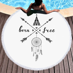 Born & Free Dreamcatcher SWST3341 Round Beach Towel