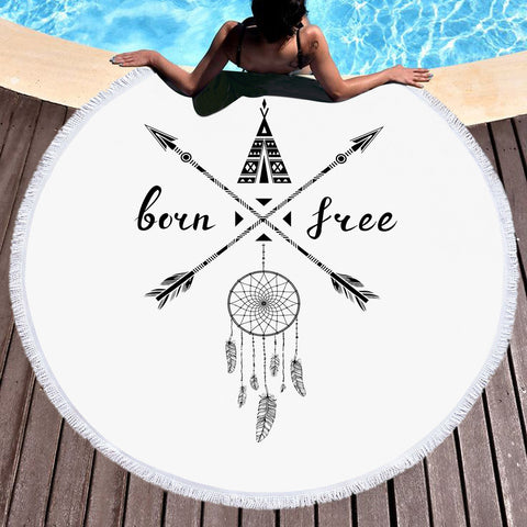 Image of Born & Free Dreamcatcher SWST3341 Round Beach Towel