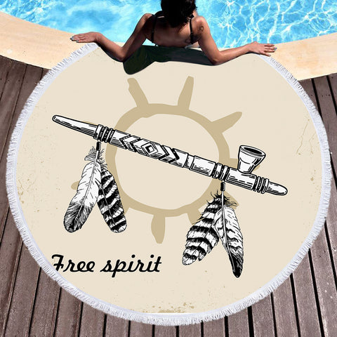 Image of Bohemian Pipe SWST3352 Round Beach Towel