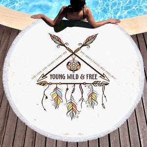 Young, Wild & Free SWST3353 Round Beach Towel