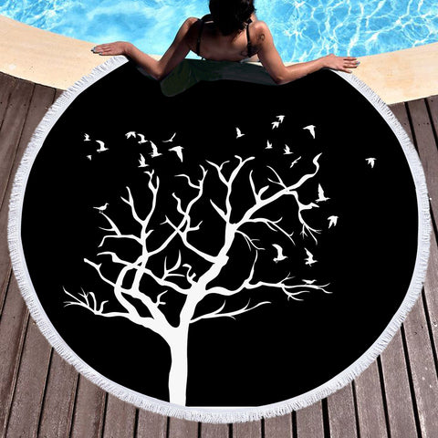 Image of White Tree SWST3371 Round Beach Towel