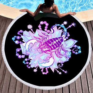 Purple & Pink Gradient Scorpion SWST3372 Round Beach Towel