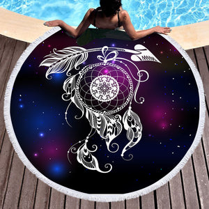 Galaxy Dreamcatcher SWST3389 Round Beach Towel