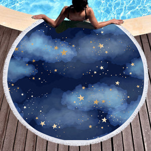 Stars On The Night Sky SWST3475 Round Beach Towel