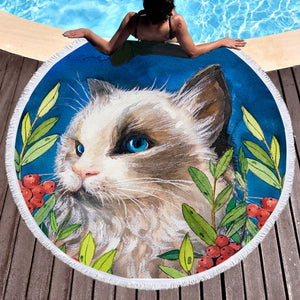 Heaf Of Cat SWST3589 Round Beach Towel