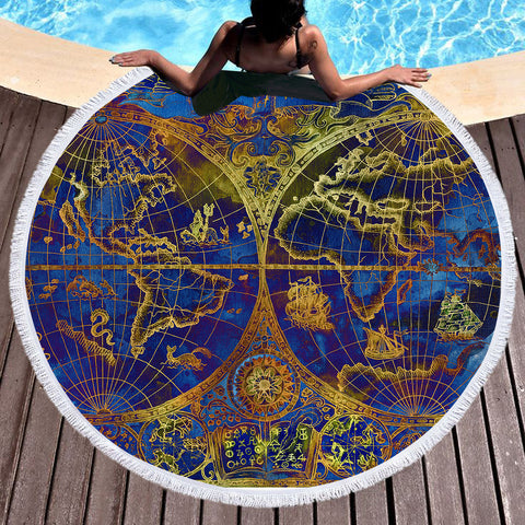 Image of Reflective Earth SWST3607 Round Beach Towel