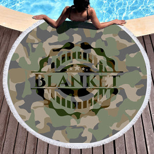 Blanket Logo Camo SWST3655 Round Beach Towel