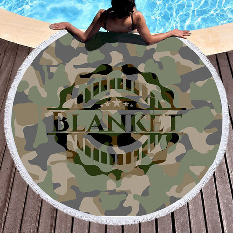 Image of Blanket Logo Camo SWST3655 Round Beach Towel