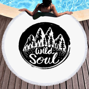 Forest - Wild Soul Workart SWST3656 Round Beach Towel