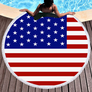 USA Flag SWST3662 Round Beach Towel