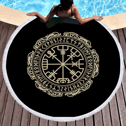 Image of Golden Circle Ancient Geek SWST3672 Round Beach Towel