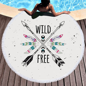 Wild - Free & Arrows SWST3679 Round Beach Towel