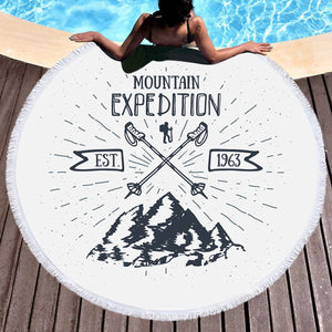 Mountain Expedition Est. 1963  SWST3686 Round Beach Towel