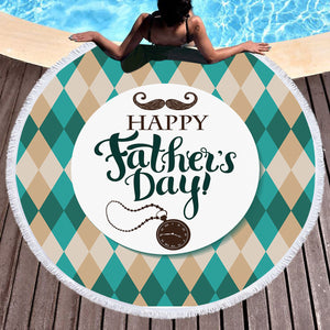 Happy Father's Day SWST3693 Round Beach Towel