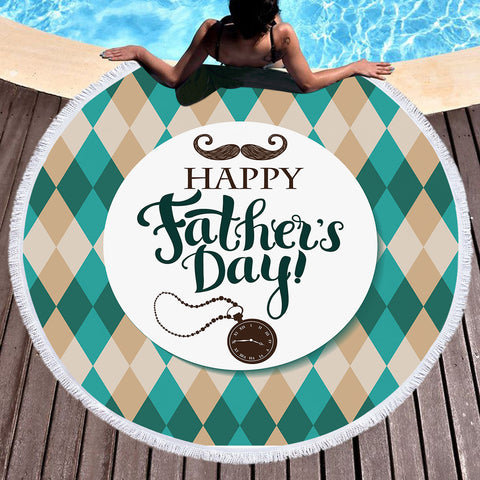 Image of Happy Father's Day SWST3693 Round Beach Towel