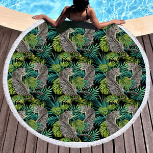 Jagua Palm Leaves SWST3738 Round Beach Towel