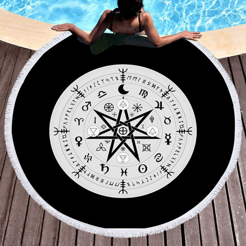 Image of B&W Constellation Zodiac SWST3750 Round Beach Towel