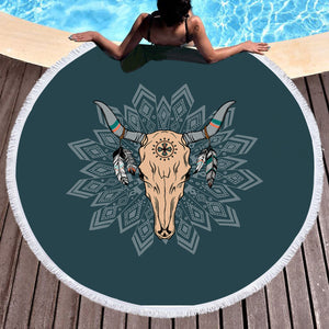 Buffalo Insect Dreamcatcher SWST3760 Round Beach Towel