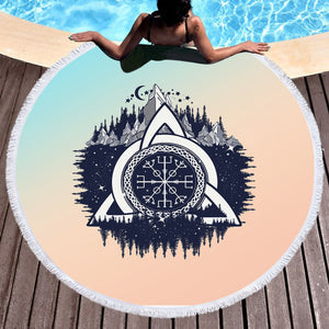 Triangle Zodiac Forest SWST3765 Round Beach Towel