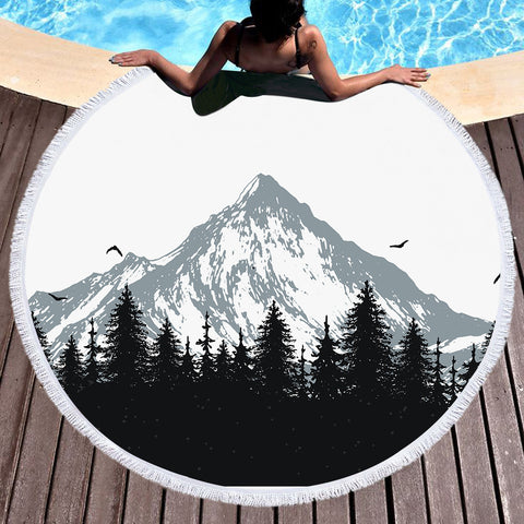 Image of Grey Mountain Black Forest SWST3803 Round Beach Towel