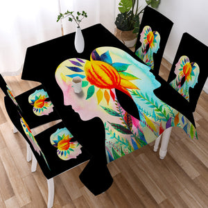 Colorful Leaves Reflect Human SWZB3804 Waterproof Tablecloth