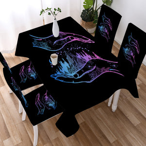 Gradient Blue & Purple Night Forest in Hands SWZB3805 Waterproof Tablecloth