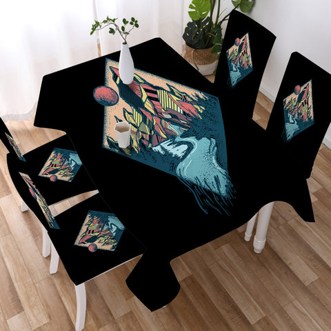 Image of Night Forest Illustration SWZB3815 Waterproof Tablecloth