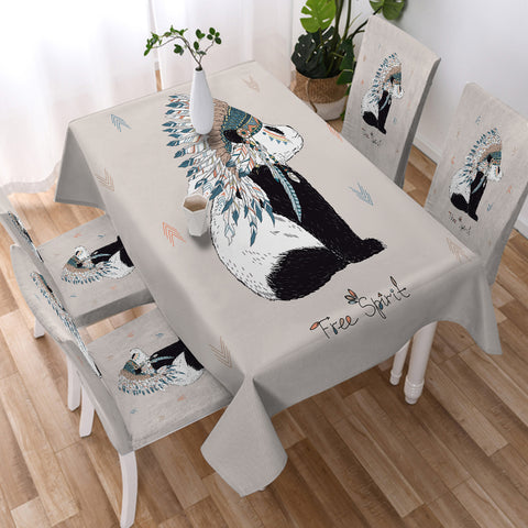 Image of Free Spirit - Bohemian Panda SWZB3816 Waterproof Tablecloth