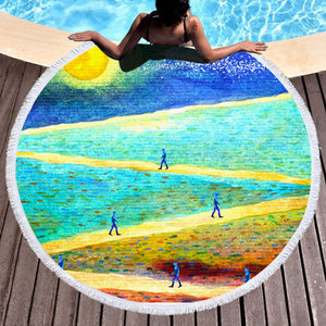 Human Under The Sun Art  SWST3821 Round Beach Towel