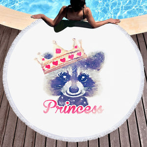 Princess Crown Little Bear SWST3860 Round Beach Towel