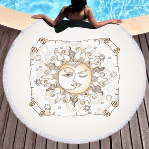Vintage Sun Face Craft SWST3862 Round Beach Towel